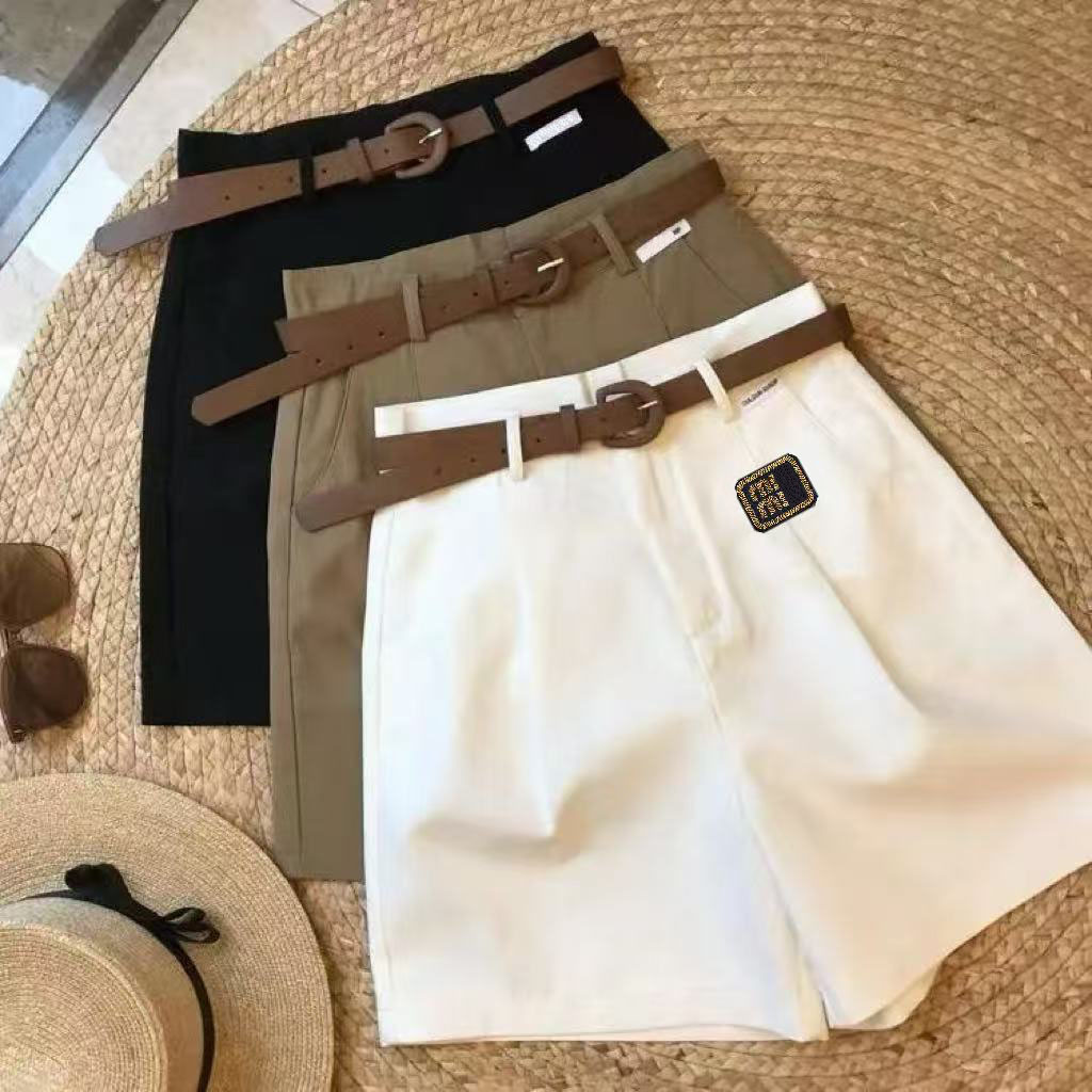 Women's High Waist Denim Shorts Summer New Retro Loose Straight Wide Leg Jeans S-3XL