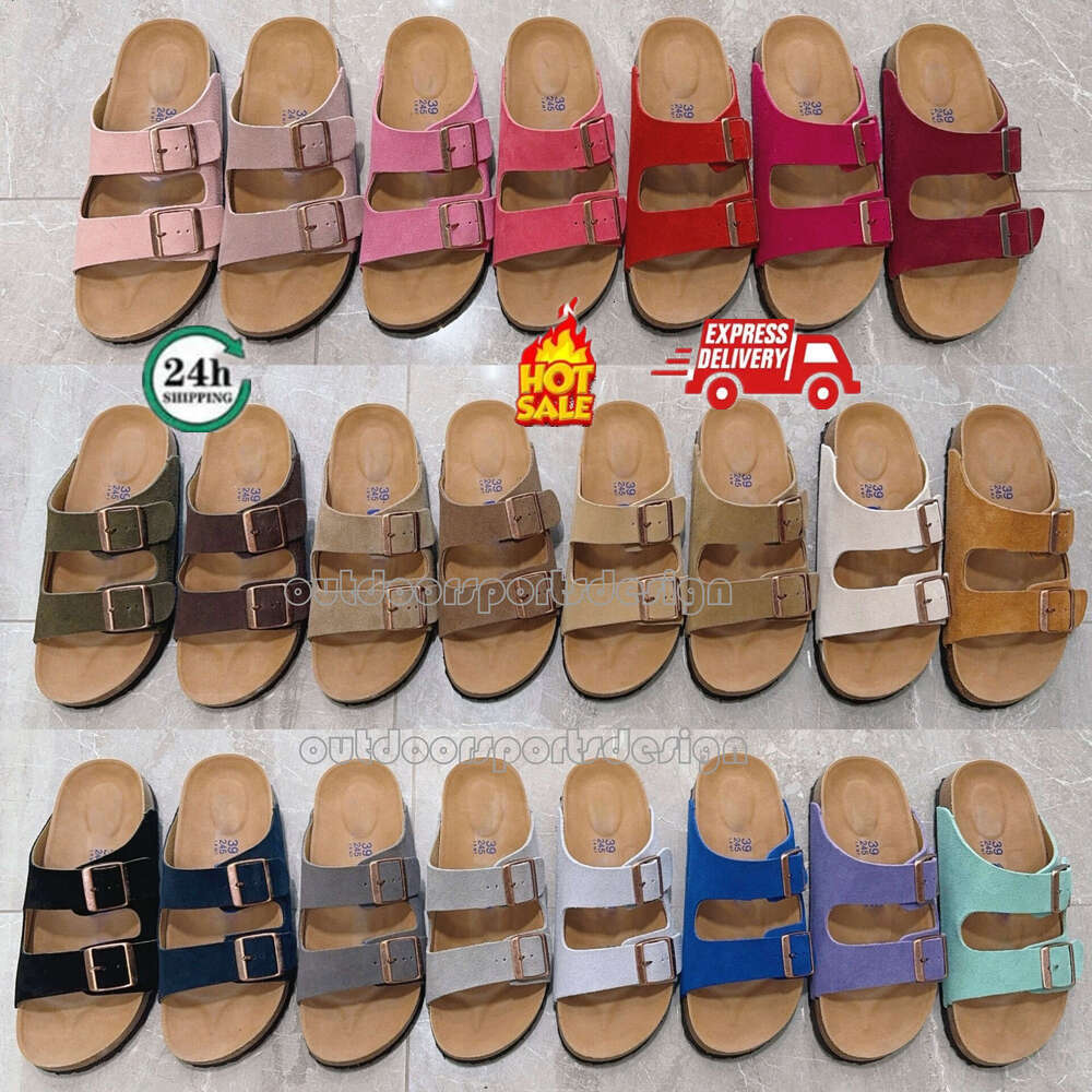 Boston Clogs Designer Slippers Birken Slippers Women's Men's Suede Shearing Wool Soft Insole Arizona Grey Brown Head Pulled Cork Flat Slid