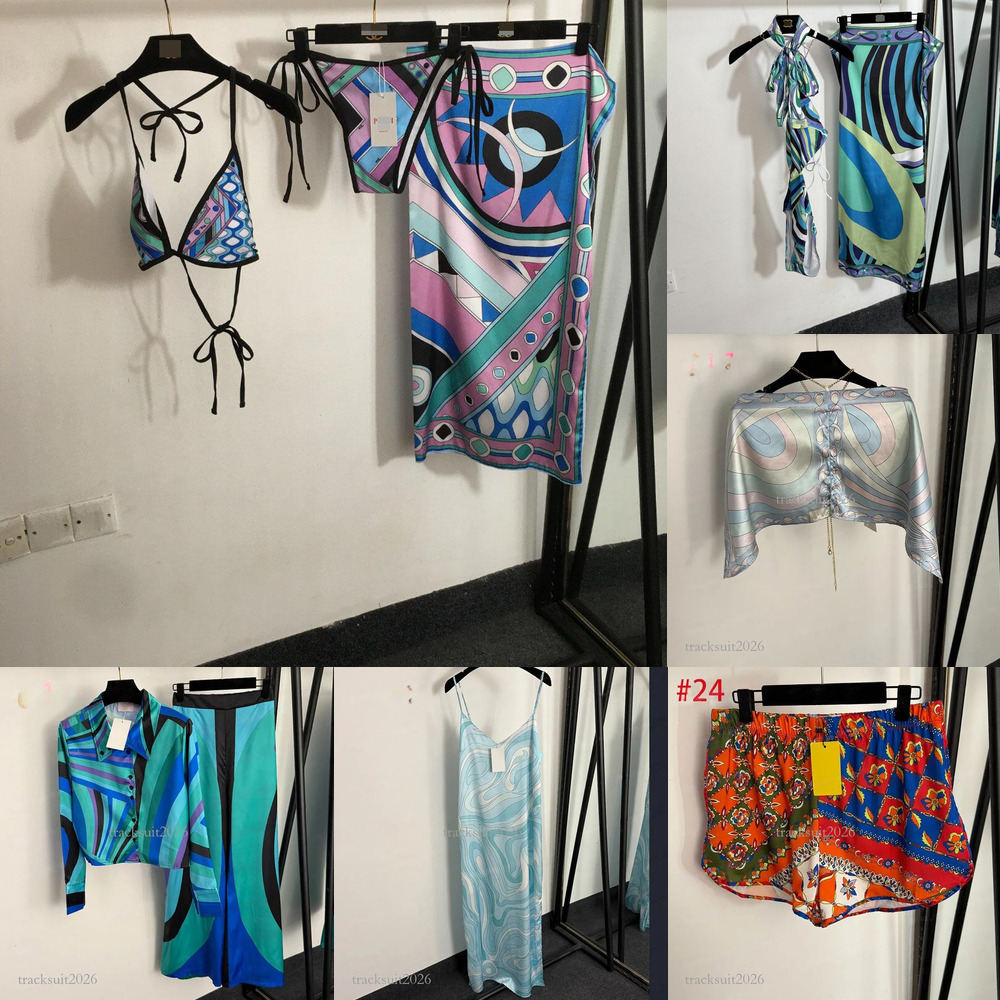 puccily swimsuits designer 2-piece set Color Blocked Slip Dress Women Summer Sexy Backless Vest Top Brand See Through Cover Up Dress Beach Vacati-image-1101643660