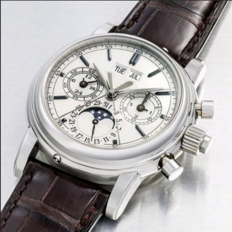 classic Man watch mechanical automatic watches for Men white dial brown leather strap 0010-2-image-1101642780