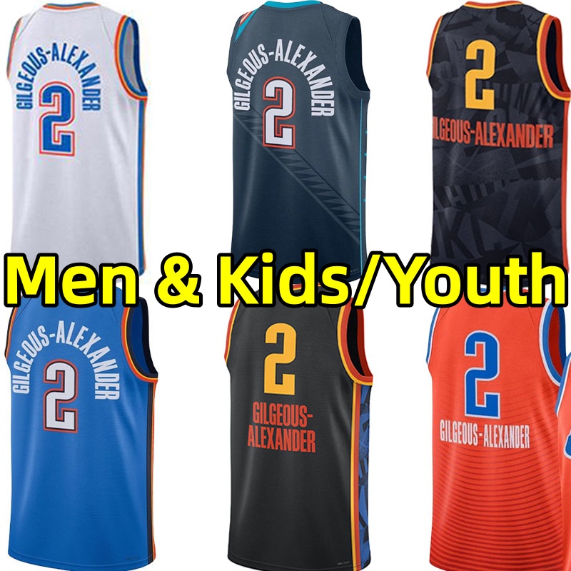 SGA Jersey Shai Gilgeous Alexande Basketball Jerseys Chet Holmgren Jalen Williams Men Youth Kids City Blue white children Stitched