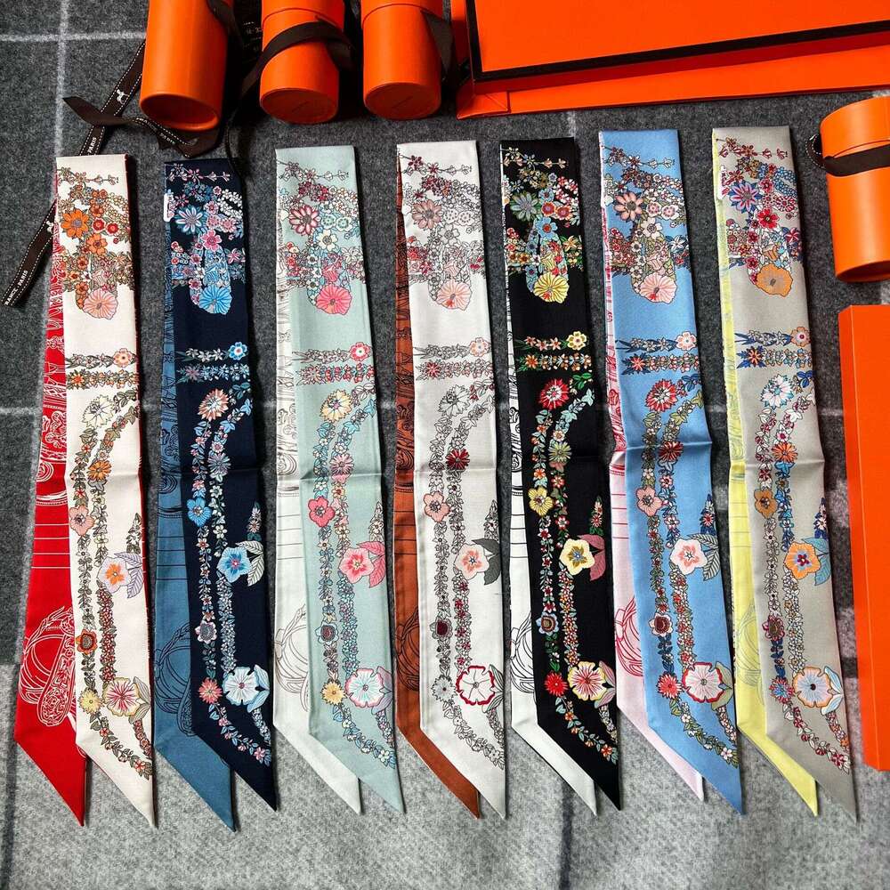 Magnifique sac à ruban Long à motifs floraux pour femmes, nouveau Style d'été, bandeau à nouer, petit foulard décoratif, accessoires pour femmes