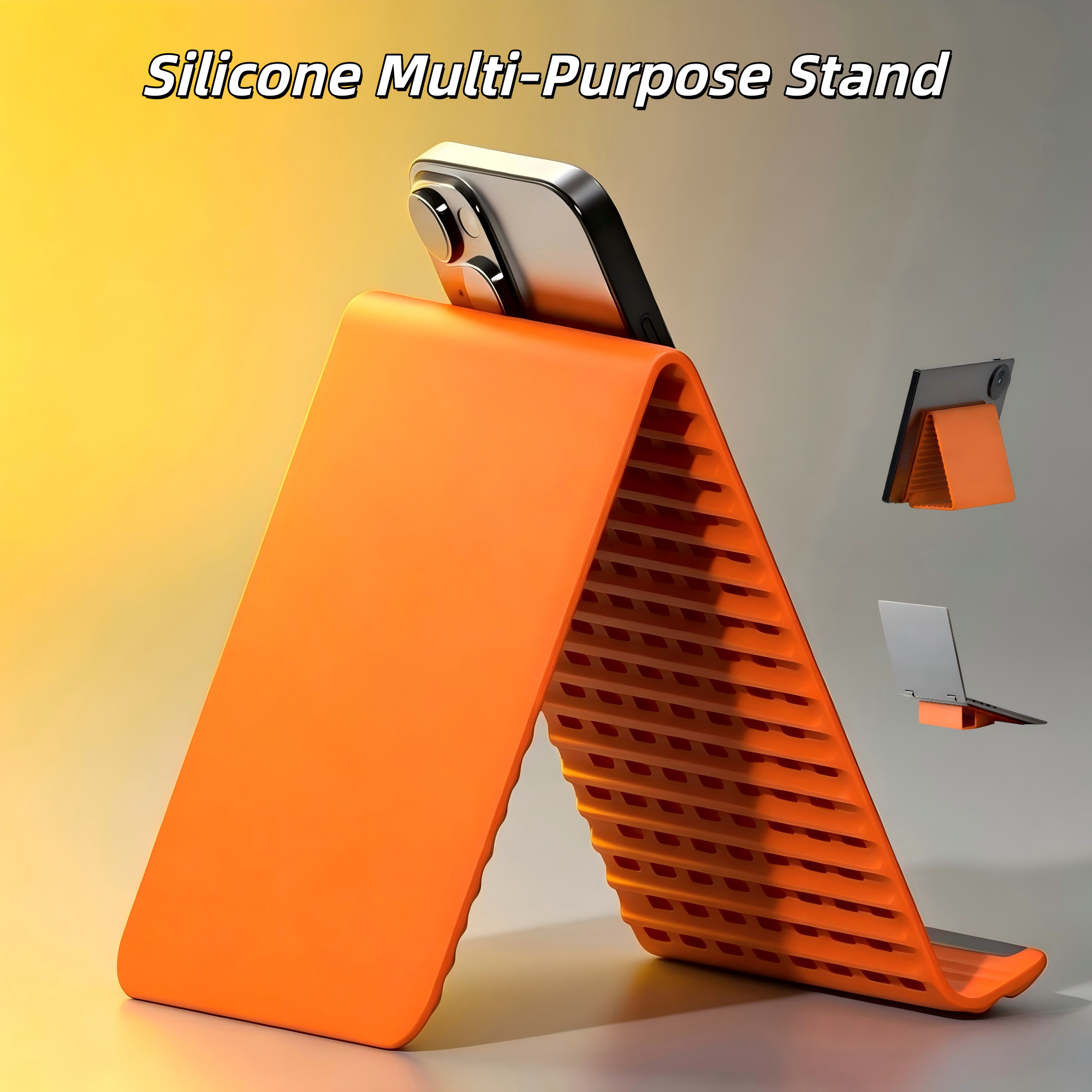 Silicone Phone Holder For Mobile Phones Tablets Laptops Foldable Stand Multi-Functional Portable Deformable Anti-Slip Stable-image-1102557739