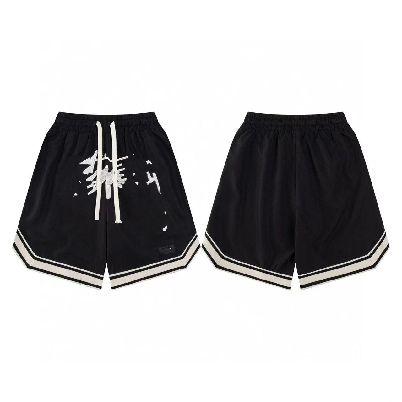 ST High-end Quality Classic Minimalist Letter Embroidery Sports Beach Casual Shorts, Unisex Quick-dry Versatile Shorts-image-1101577476