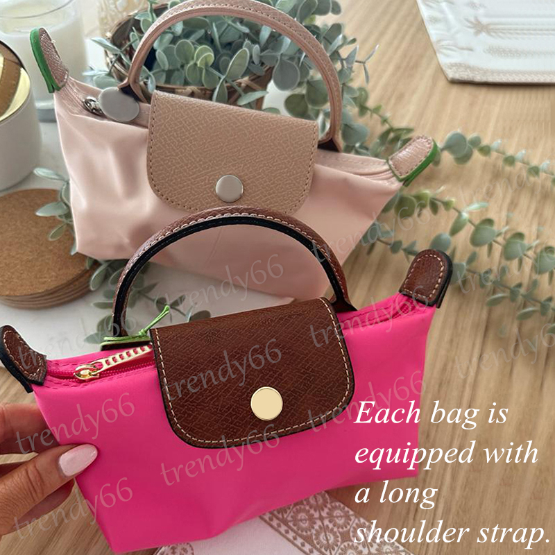 (With Long Shoulder Strap) Fashion Cute Women's Mini Nylon Handbag Makeup Bag Coin Purse No Box-image-952189585