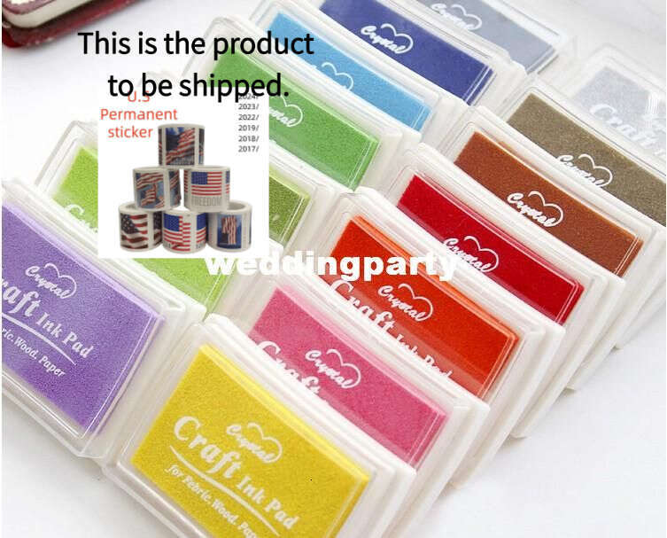 Ventes à prix réduits 2017-2025 rouleaux, livraison gratuite, 100 pièces, nouveau joli drapeau couleur, grand tampon encreur artisanal/tampon enc