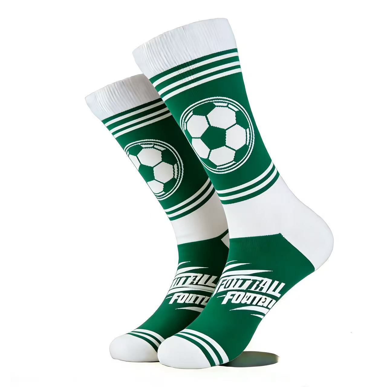Elite Socks World Cup Footbal Large-Size Men's Socks, Trendy Socks, Football Socks, Fun Sports Ball Pattern Crew Socks Breathable All-Season-image-1109855434