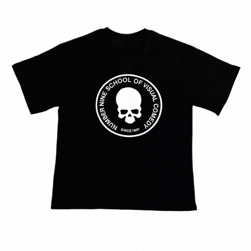 men's T Shirts 2025 Number Nine 04S Skull Print Printed Short Sleeve T-shirt Men And Women Dark European American Top High Quality Q596#-image-1101809684
