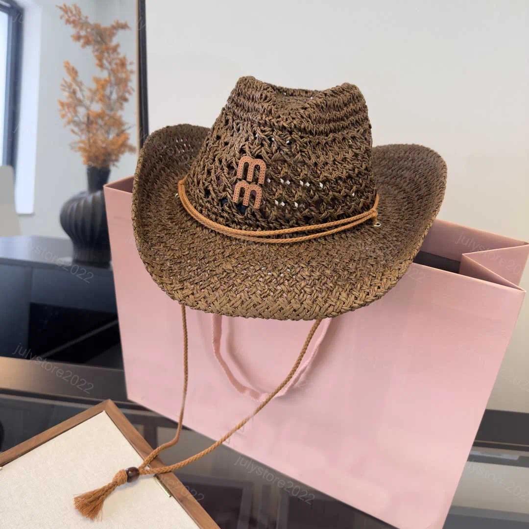 5A+ Straw Hat Bucket Hats for Women Summer Beach Cap Knit Outdoor Sun Protection Visor Caps with Rope Travel Visitor Sombrero De Playa Cowboy Hat