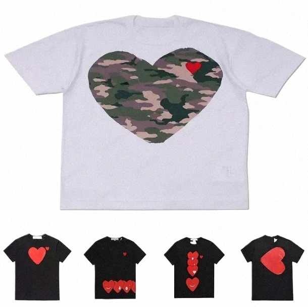 luxury Designer PLAY Mens T shirts Red Heart Fashion Embroidered Casual T-shirt Cotton Printed Short Sleeve Women High Quanlity Tshirts Summer As