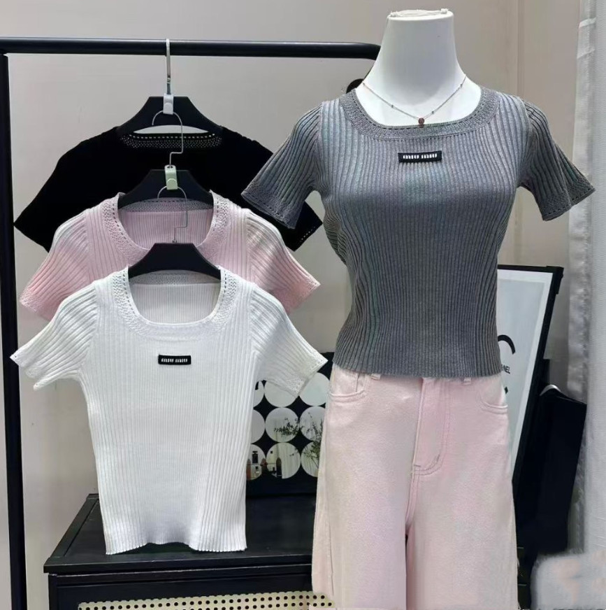 Summer New Women's Knits Tees vest Sweaters brand Women designer Knits T-shirts short sleeved Polos fit 85-130 lb mi