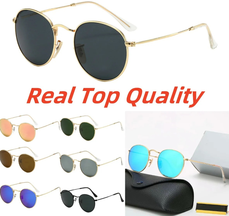luxury Designers Fashion Polarized Men Women Classic Round Sunglasses Nylon Frame Sun designer Glasses with leather box Accessories
