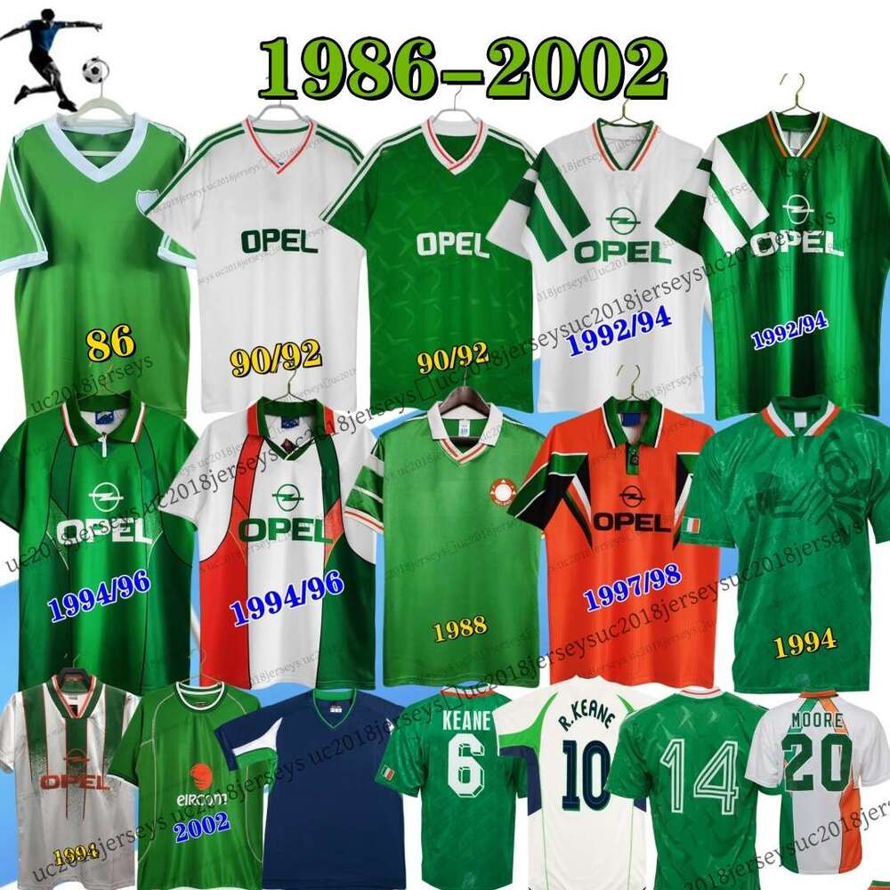 Long sleeves 1986 Irelans retro soccer jerseys home classic vintage Irish McGRATH Duff Keane STAUNTON HOUGHTON McATEER football shirt 1986-2002-image-939056759
