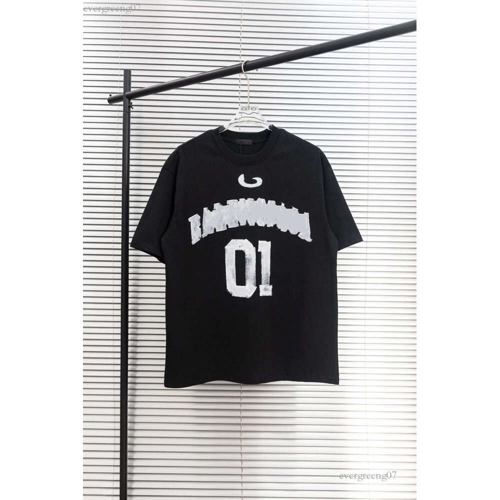 Bal T Shirt Designer Brand Summer Paris Digital Pattern Letter Print Vintage Sports Casual Soccer Jersey Shirts Summer Loose Short Sleeve Jerseys Bb