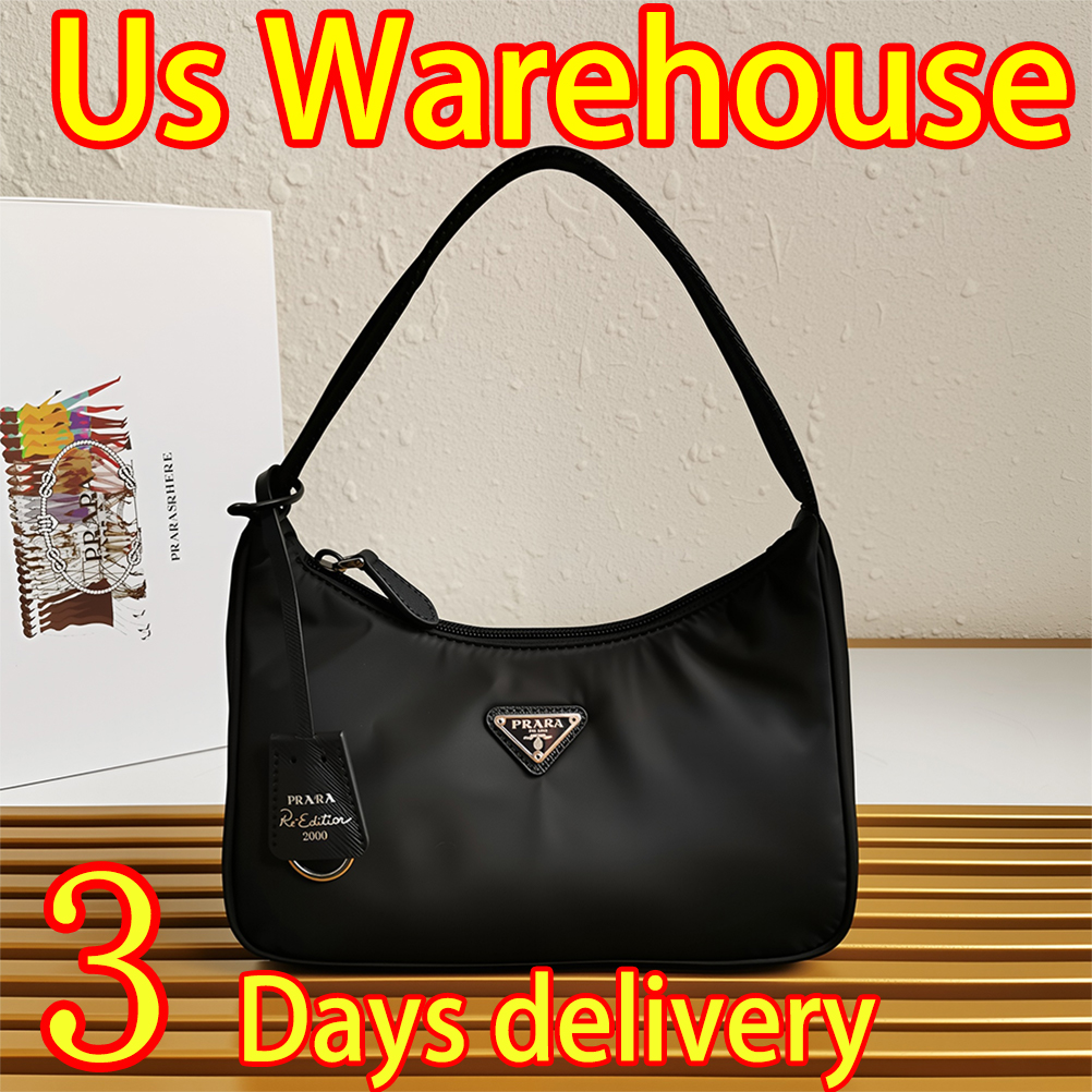 Designer Bag Luxury Prarawomens Bag Shoulder Bag Handbags Re-edition Nylon Bag Underarm Bag Black Crossbody Bag Women's Handheld Bag High Qu-image-929565582