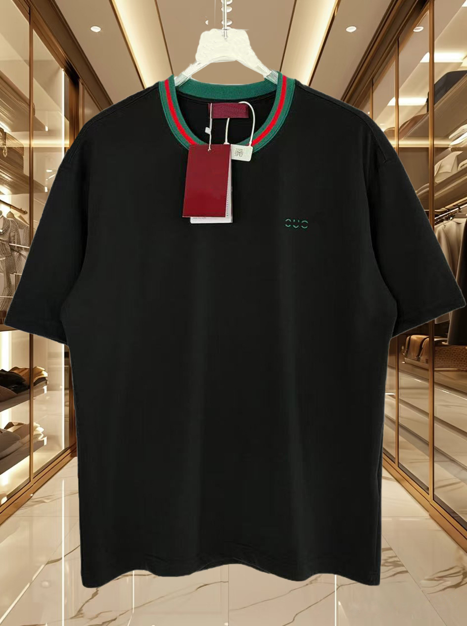 High quality designer men's T-shirt Polo shirt men's threaded collar chest tube about letter embroidery short sleeved fashion versatile