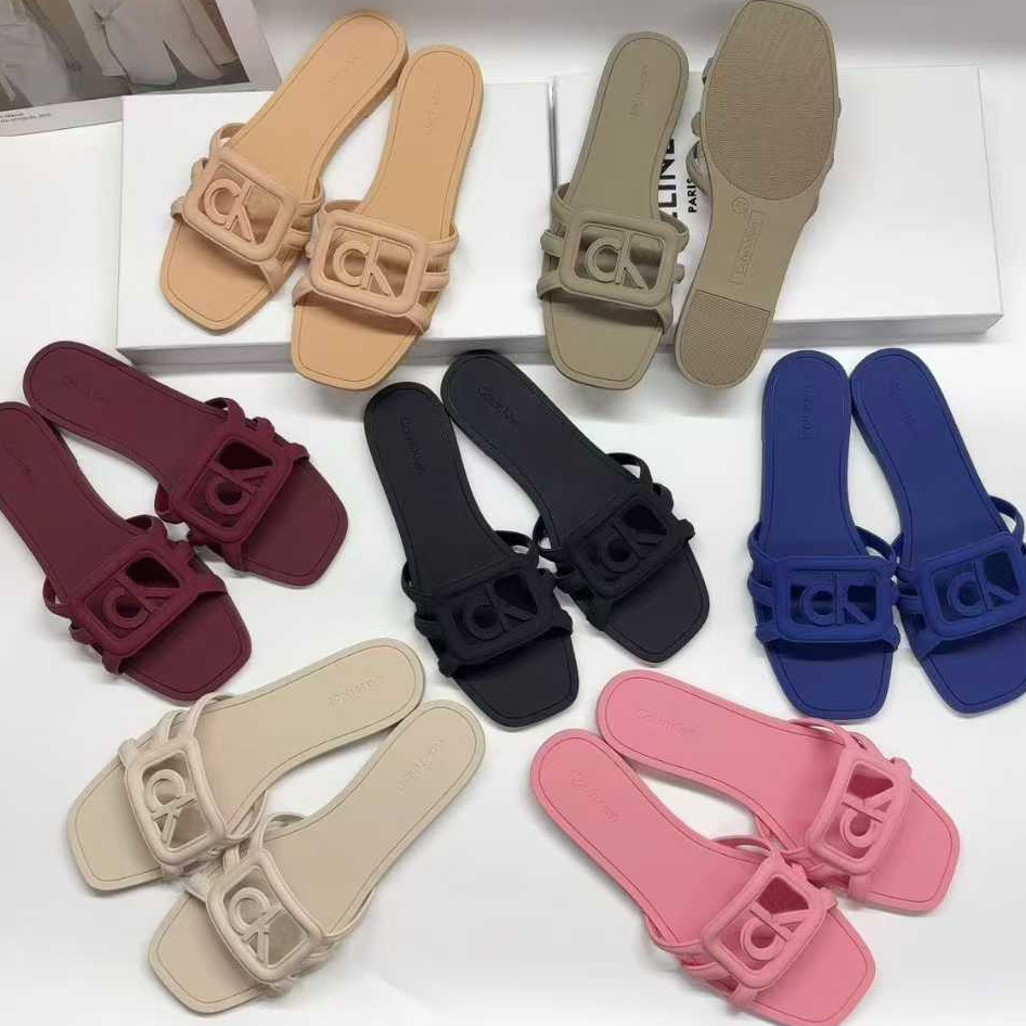 New Popular Designer Sandals Women's Fashion Slippers Jelly Feel Lightweight Breathable Lazy Summer Flat Beach Sandals Top Quality Luxury Co