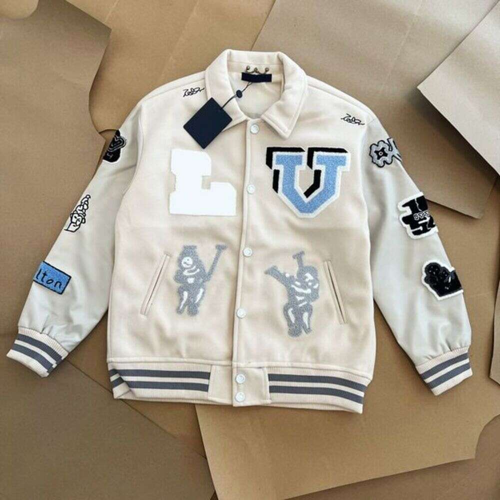 lvlyness Jacket Designer Letters Embroidery L Vintage Bomber Coats Baseball Jacket Autumn Men Baseball Jackets Hip Hop Strt Wear Loose Varsity Louis