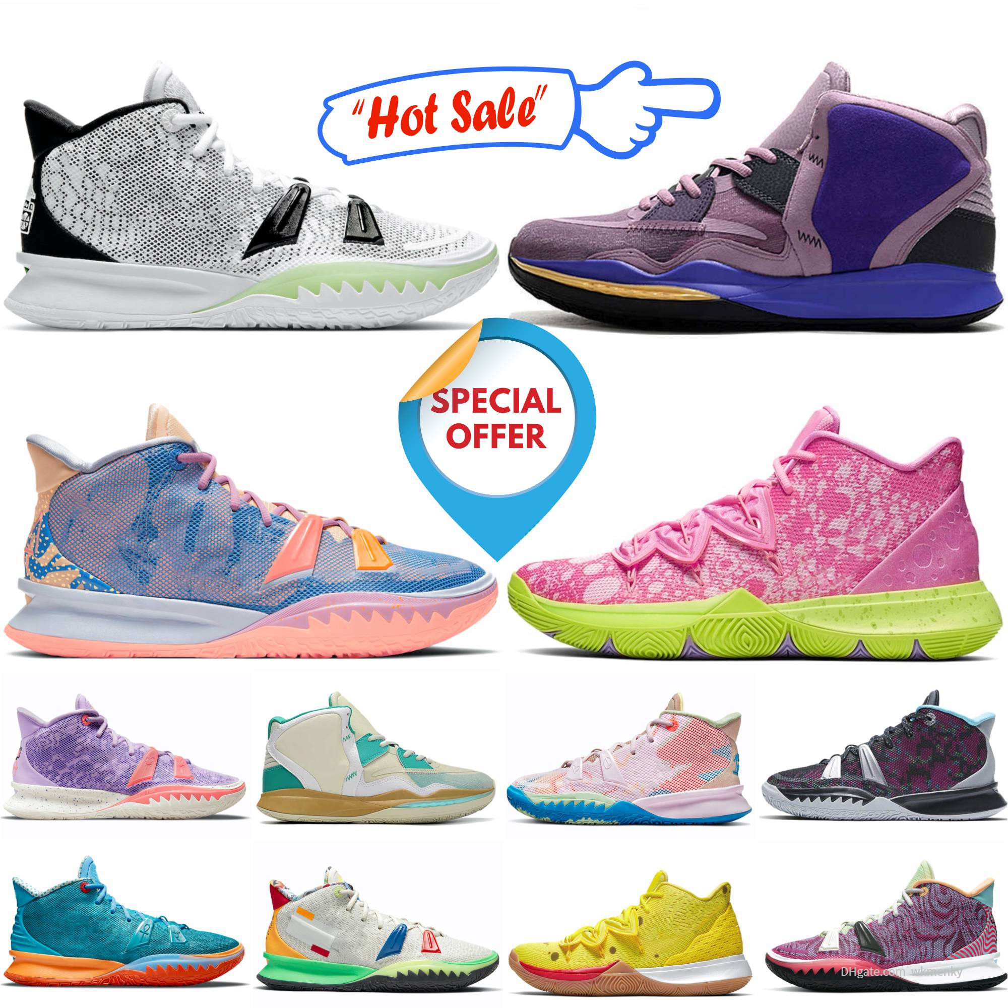 Trainers Kyrie 7 Mens Basketball Shoes One World 1 People Chip Light Bone Kyries 5S Sponge Sandy Creator Hendrix Horus Rayguns Daybreak Squidward Sp