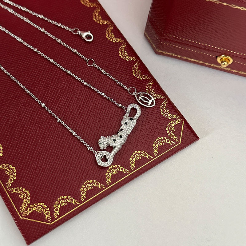 Brand Fashion Love Necklace 18k Gold Full Diamond Leopard Designer Necklace Luxury Classic Women's Necklace Stainless Steel Jewelry-image-1101759004