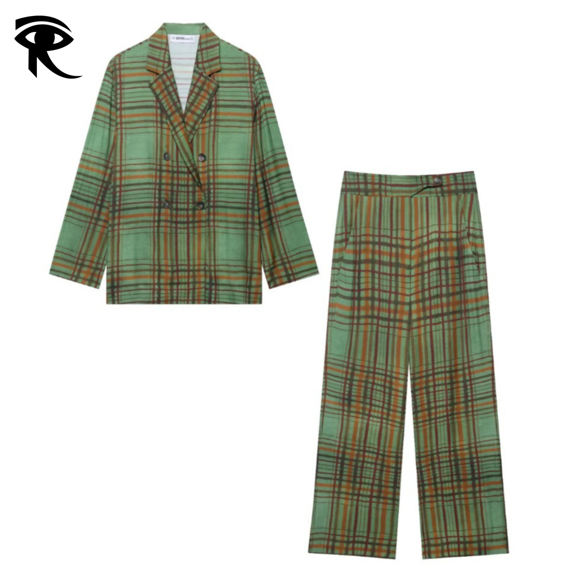 2026 Printemps automne européen américain Hip Hop femmes Plaid drapé Blazer rétro rue Y2K recadrée pantalon évasé mélange de coton Original créat
