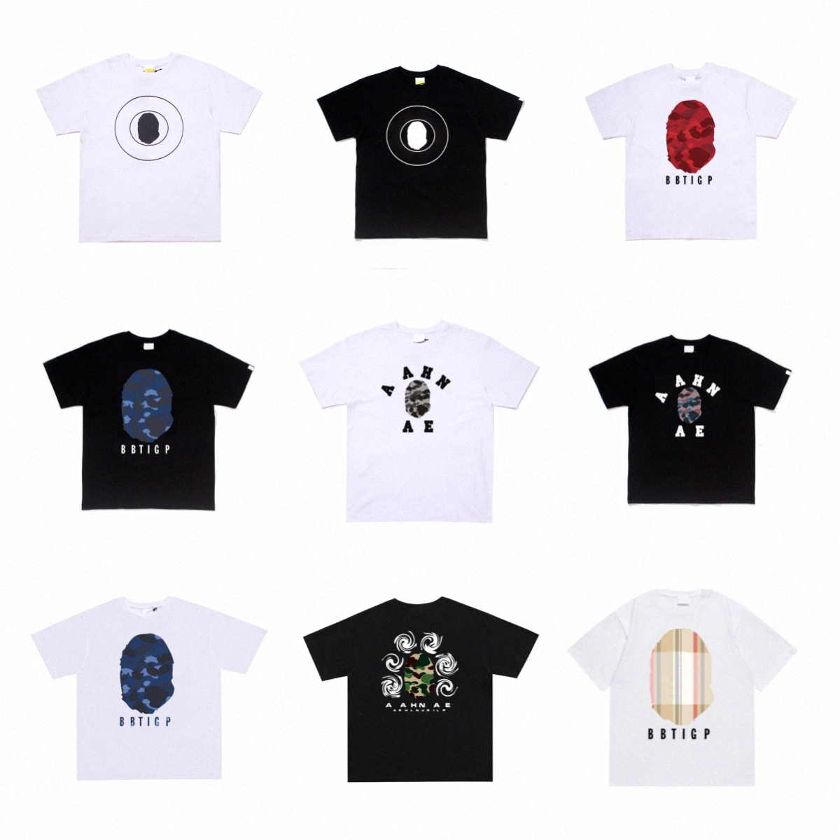 Bapesyll Mens Designer T-Shirt Camo Ape Head Graphic Womens Shirt Vintage Streetwear Tops Oversized Cotton Short Sleeve Tees-image-1101800804