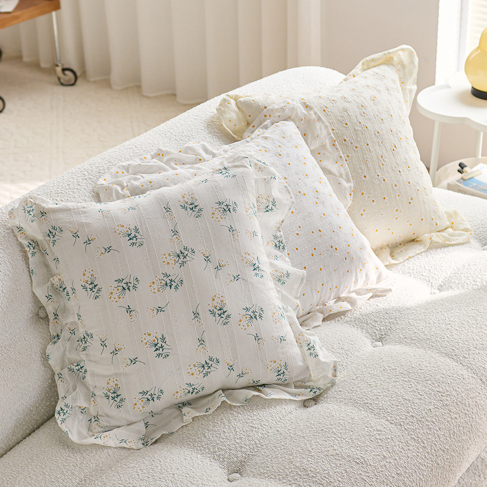 Japanese-style pastoral style cushion cover with small floral print, decorative upholstery, soft cushion, sofa pillow.MNNC01-image-1101961371