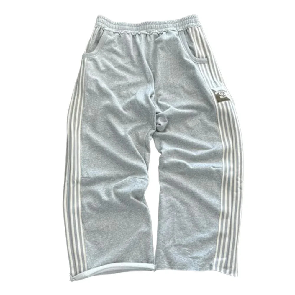 Streetwear Sweatpants Y2K Pants Harajuku Hip Hop Gothic Retro Stripe Baggy Casual Pants Men Women Elastic Waist Jogging Pants 260416