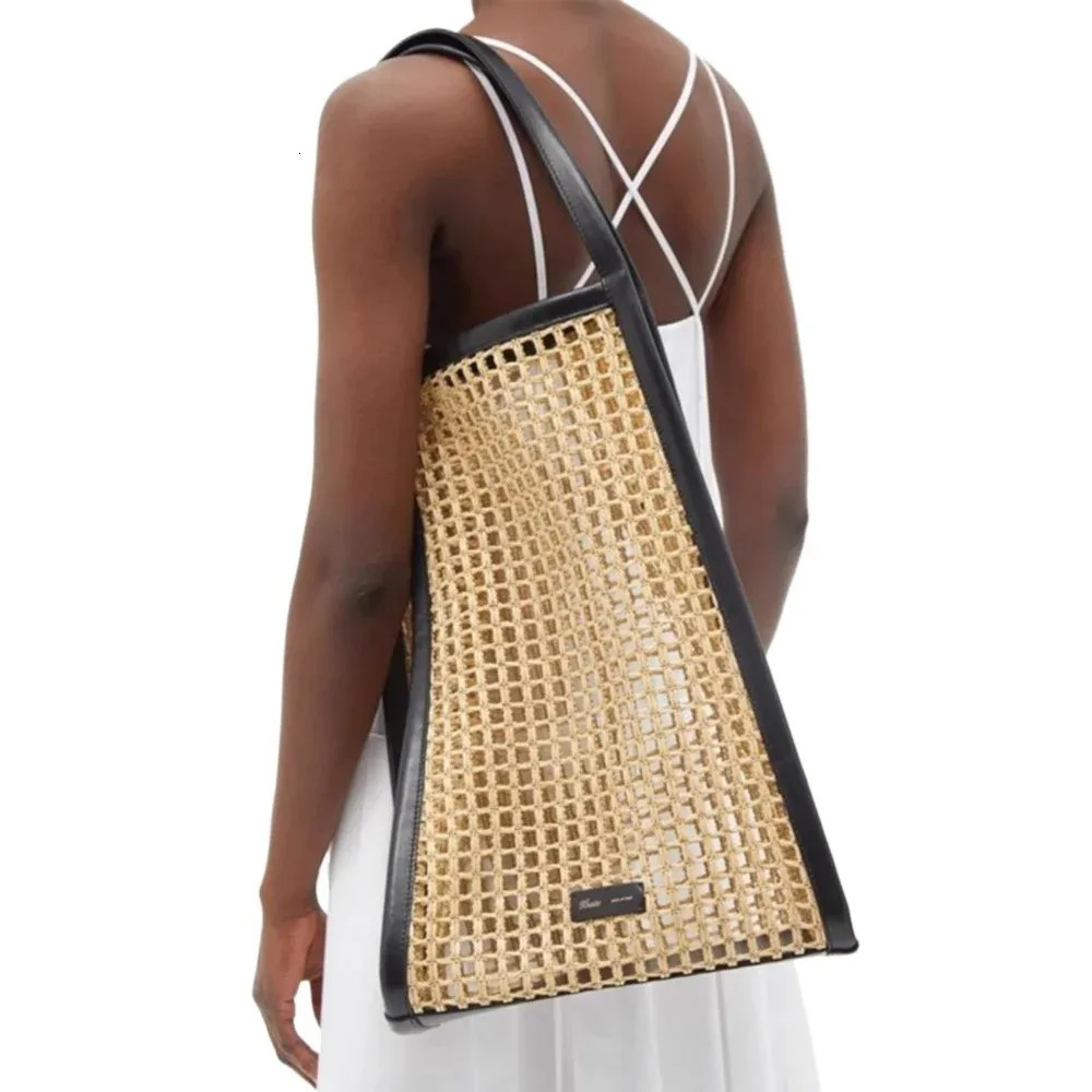 Raffia Woven Beach Bag Women y s 2024 Summer In Hollow Out Casual Straw Large Capacity Shoulder Bags 260416BANJIA