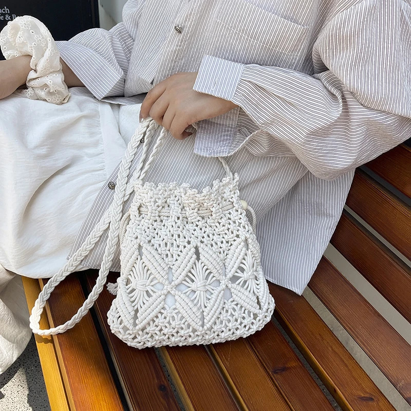 Summer Straw Bag for Women Handmade Boho Shoulder Purse Woven Rattan Crossbody Beach Tote Casual Clutch Shopping Bags Gift 260416BANJIA