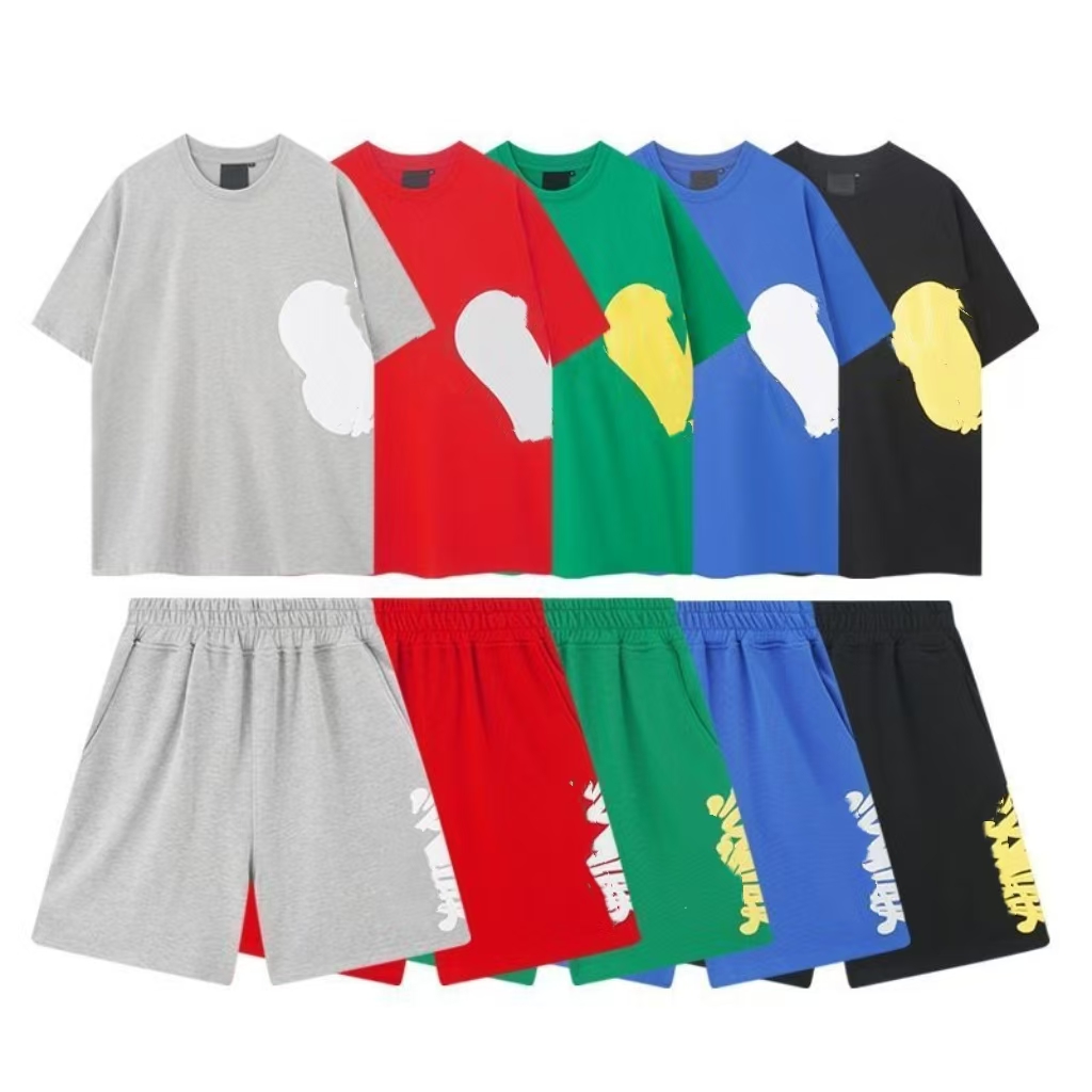 tshirts synaworlds shorts high street foam letter short sleeve shirt shorts pants suit men casual sports pant casual sports tracksuit mens t shir-image-1101999474