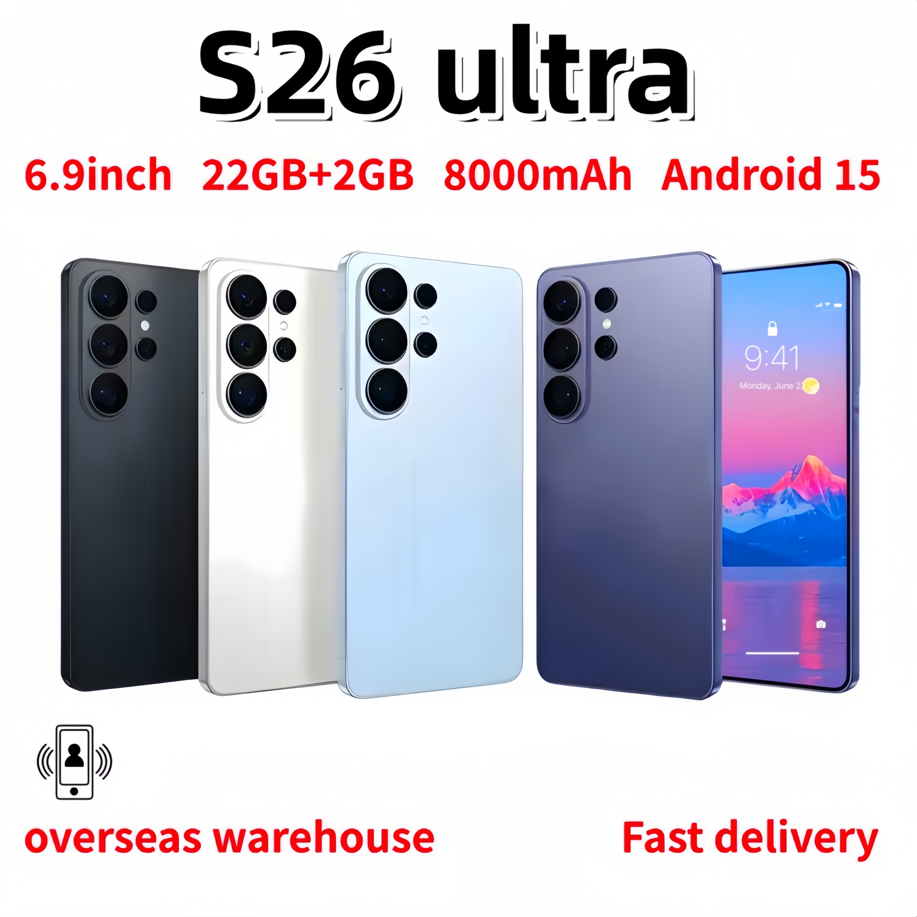 S25 S26 Ultra mobile phone 16+1TB 5G Smartphone Touch Screen Camera Phone 6.9 Inch HD Display Face Recognition Fast logistics Global version Cust-image-1105517675