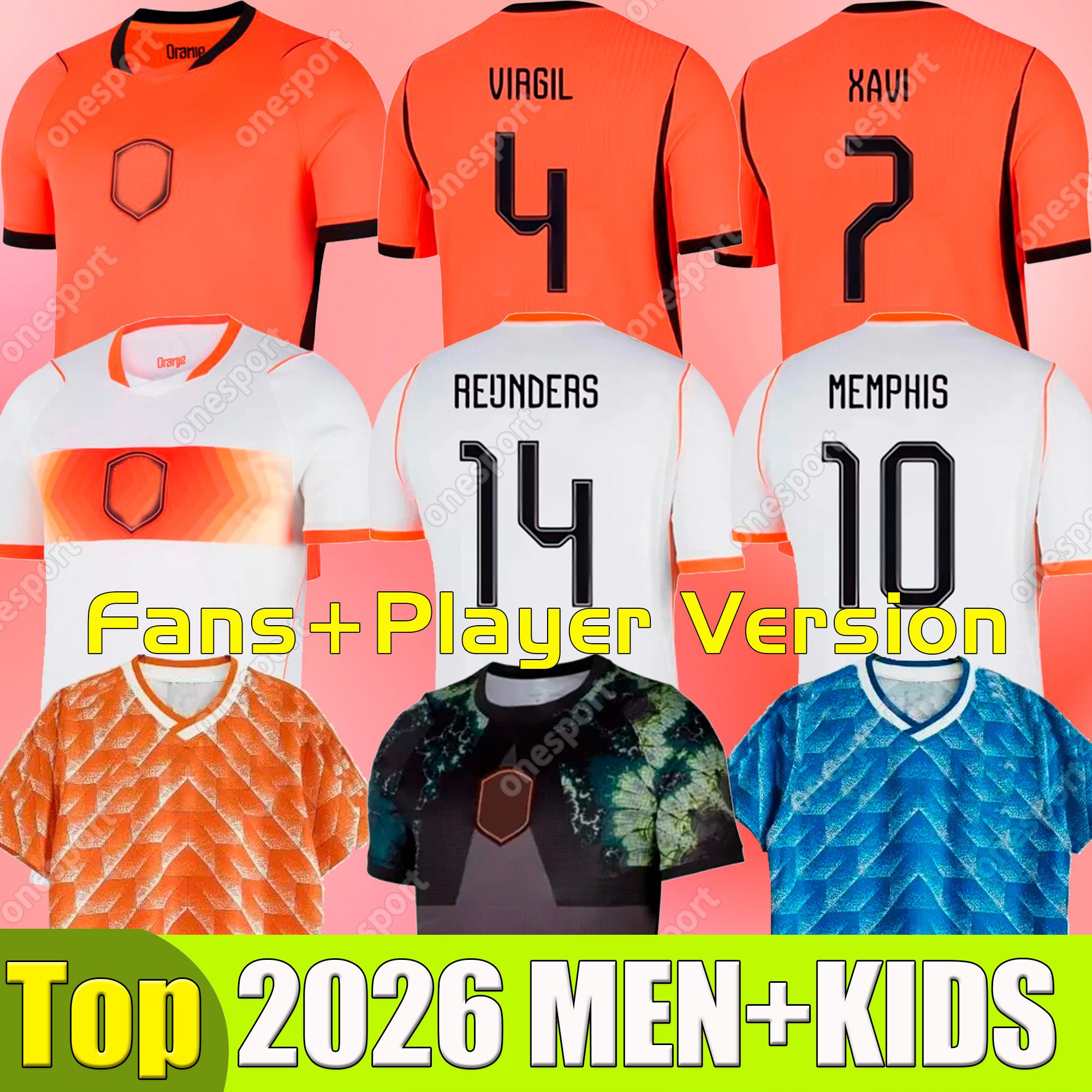 Gullit 1988 Retro 26 27 Netherlands soccer jersey F. DE JONG Holland DE LIGT football shirt XAVI vintage men kids kit 2026 home away Classic Van Bas