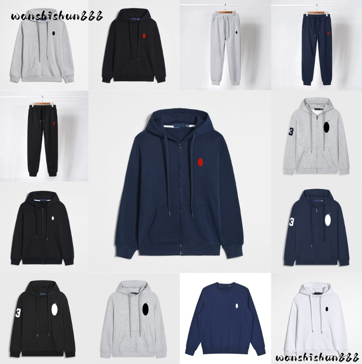 Hot Sale Polo Luxury Laurenitys Men's Hoodies Small Horse Zip Up Designer Polo Zipper Jackets Womens Causal O-Neck Small Pony Embroidery Jacket
