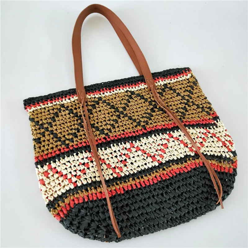 Fashion Handmade Womens Shoulder Bags ner Summer Straw Beach Bag Bohemian Female Handbag Large Capacity Shopper Tote 260416BANJIA