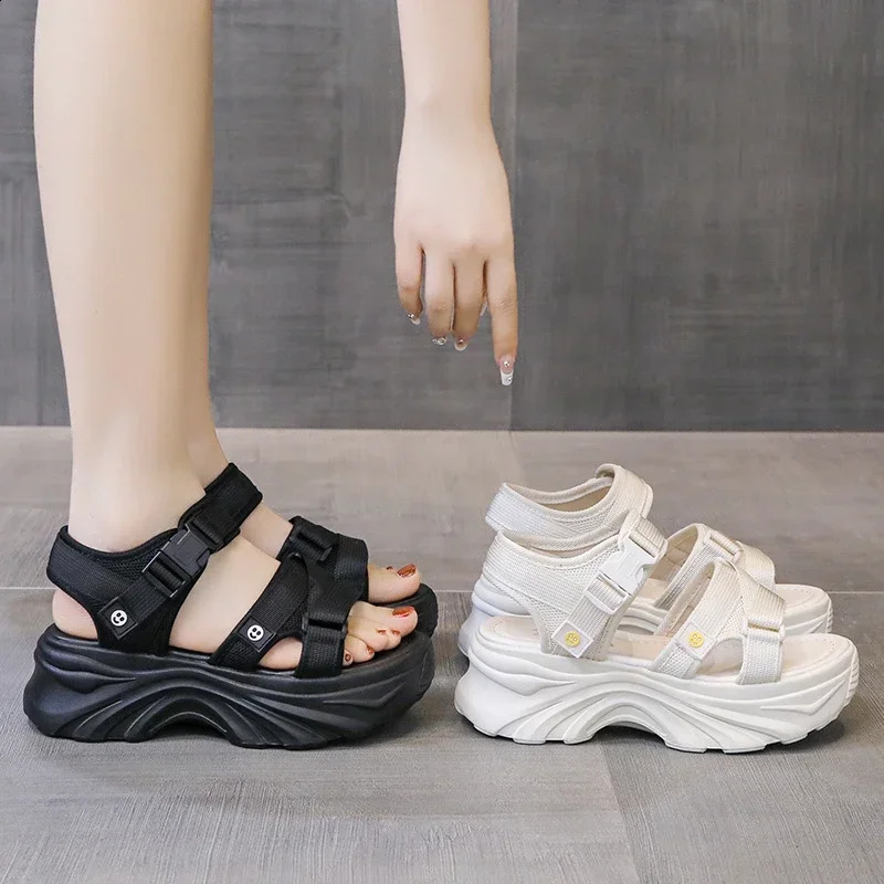Summer Thick-soled Elevated Beach Casual Sneakers Fashionable Breathable and Comfortable Womens Sandals Zapatos Mujer 260415BJ