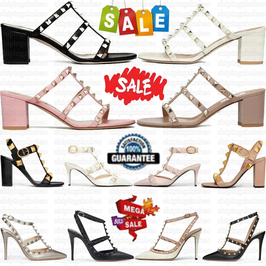 Designer Spikes Rubber Thong Black Pale Pink Sandals Pumps White Womens Sliver Sandal Gold High Heel Heels Highs Brand Rivet Brest Wedding Po 60K