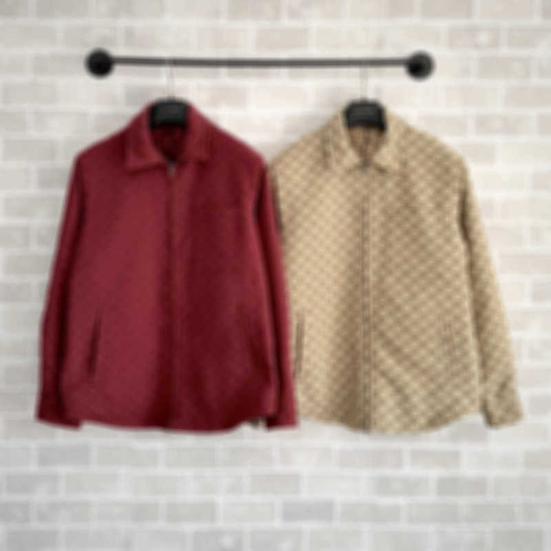 Men's Casual Shirts Designer High-quality G-brand autumn winter new style full-print letter jacquard lapel fashion versatile warm jacket cotton