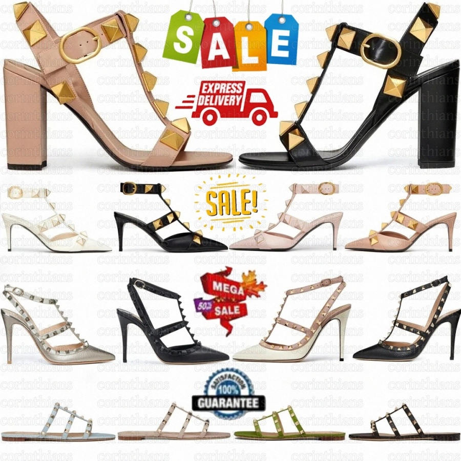 Designer Spikes Sliver Rubber Black Thong Pale Pink Sandals Pumps White Womens Sandal Gold High Heel Heels Highs Brand Rivet Brest Wedding