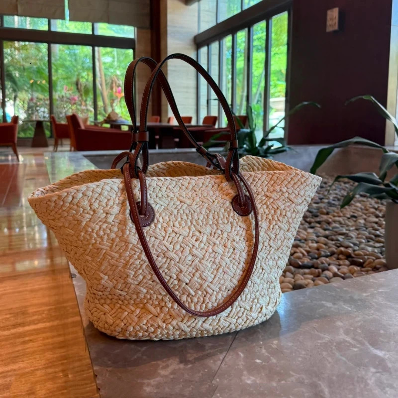 Perfect Vacation Storage Bag Largecapacity Straw Woven Tote Women Summer Beach Casual French Style Underarm Shoulder 260416BANJIA