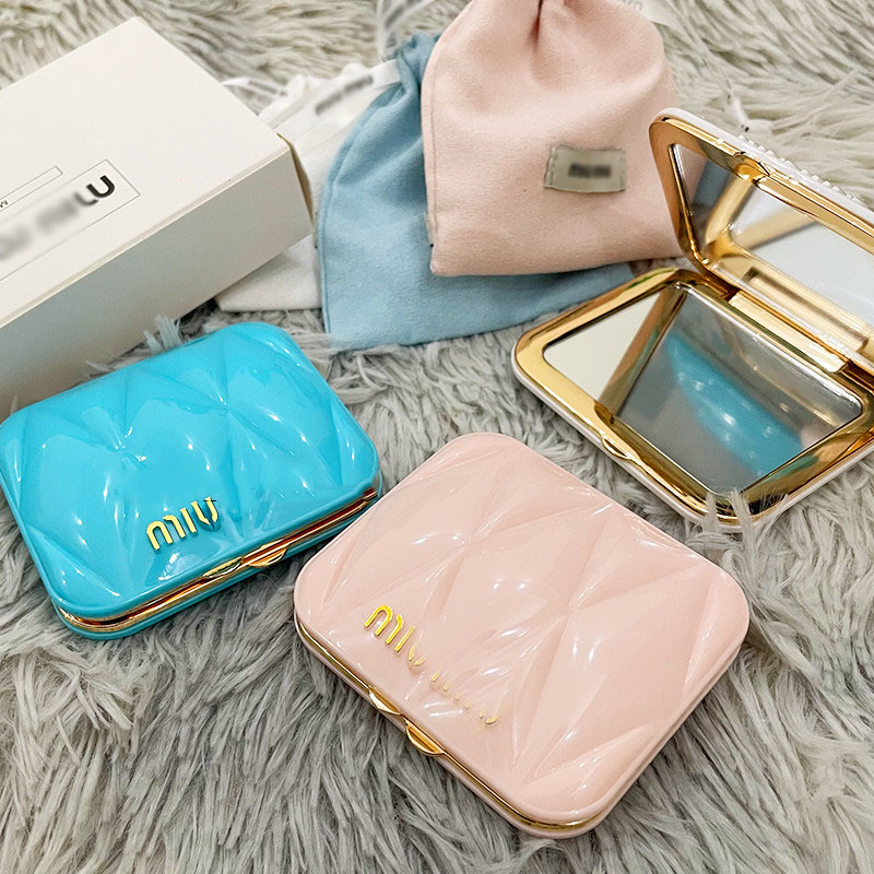 Brand Miroir Double Facettes Double Mirror Makeup Mirror WIth Velvet Dusk Bag Compact Fashion Folding Mirrors Makeup Tools Gift Box 5 Colors-image-1101946734