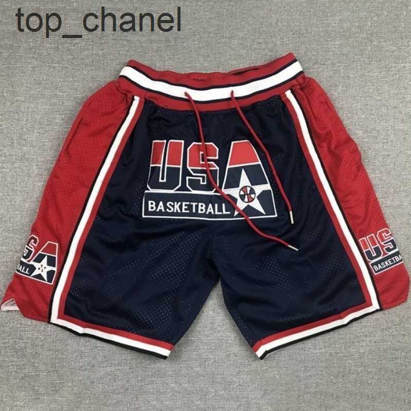 Pantaloncini da uomo Pantaloncini da basket Oversize da uomo Legend USA 1992 Dream Team Donna Sport Ricamo High Strt Hip Hop Pocket Pantaloni Beh ce