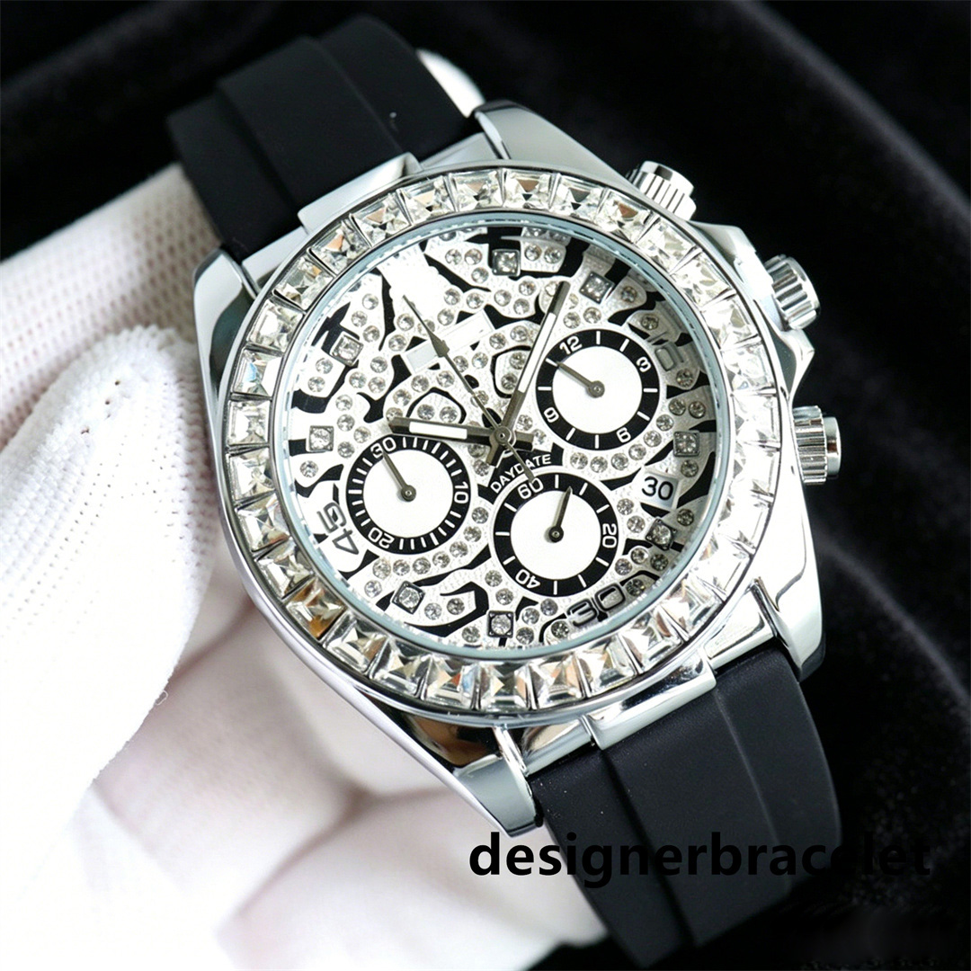 Watch designer watch luxury watches Men's business watches three-eye six-hand full diamond watch designer travel Wear High quality gift box 6 s