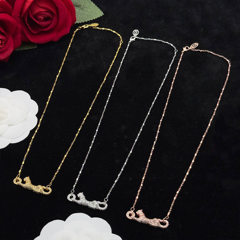 Brand Leopard Infinite Love Necklace Luxury Diamond Gold Necklace 18k Stainless Steel Waterproof Couple Gift Niche Designer Necklace for Women-image-1101934232