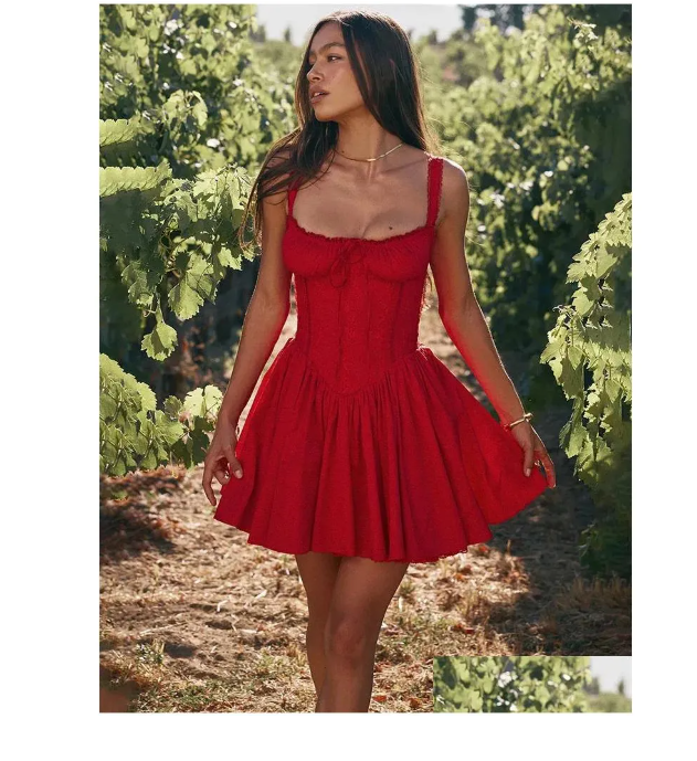 House Of Cb Dress Designer Brand Women Luxury Dress Floral Lace Edge Elegant High End Short Skirt Girl's Gift With Fashionable Temperament Hous
