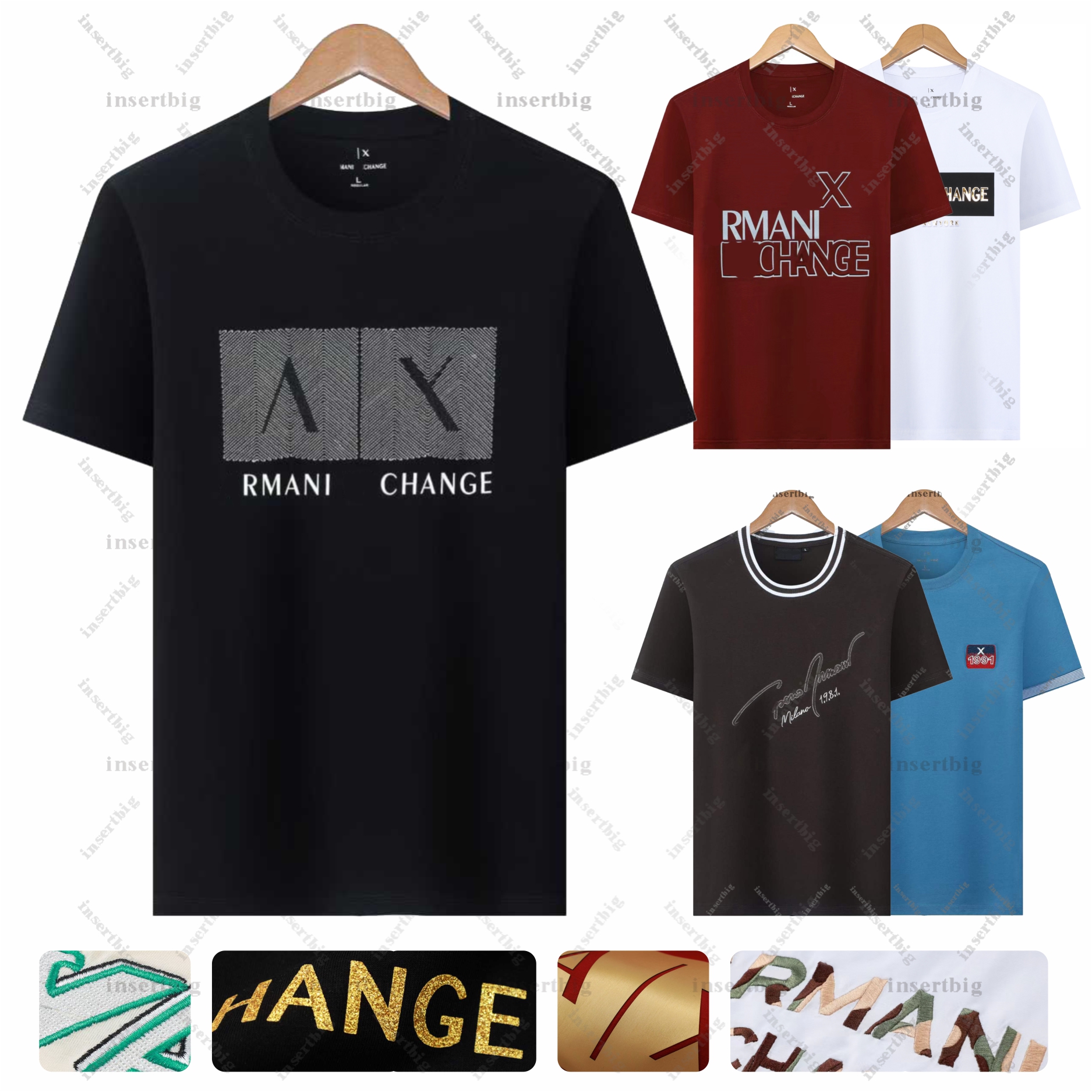 Designer Mens 100% Cotton T Shirt Summer Comfortable Elastic Round Neck T Shirt Suitable for Both Men and Women T-shirt