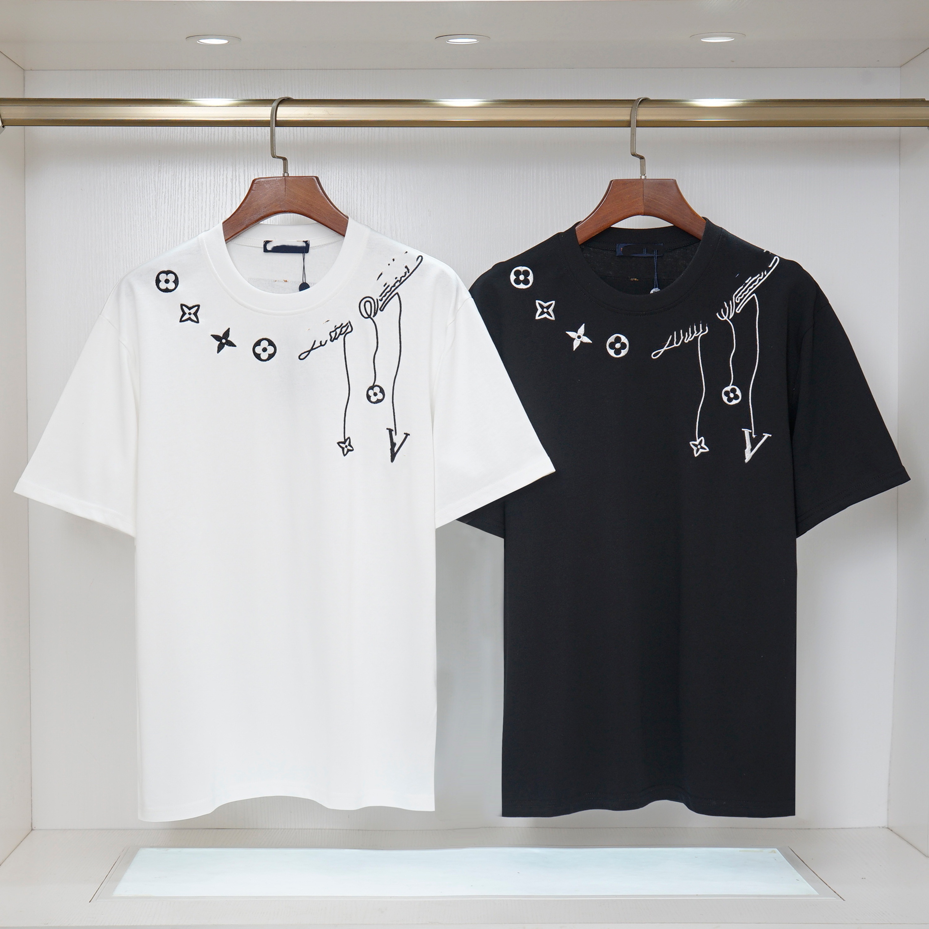 Designer Shirt Inspired Modern Cotton Short Sleeve Chic Monogram Jacquard Loose Fit Summer Fashion Tops Comfortable And Breathable