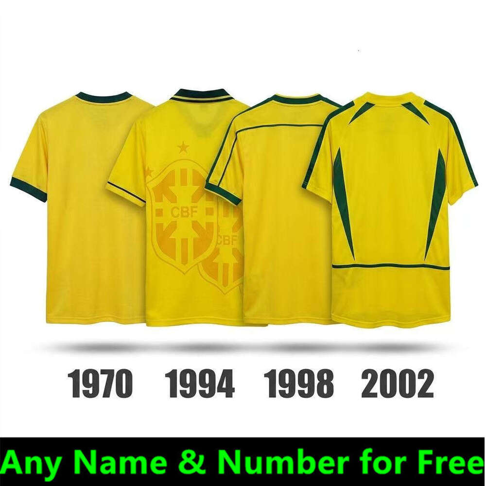 1994 1998 2002 Brazil Retro Soccer Jersey Home Away 90s Vintage Classic Football Shirt RONALDO R9 RONALDINHO RIVALDO Mens Youth Free Custom Name Num