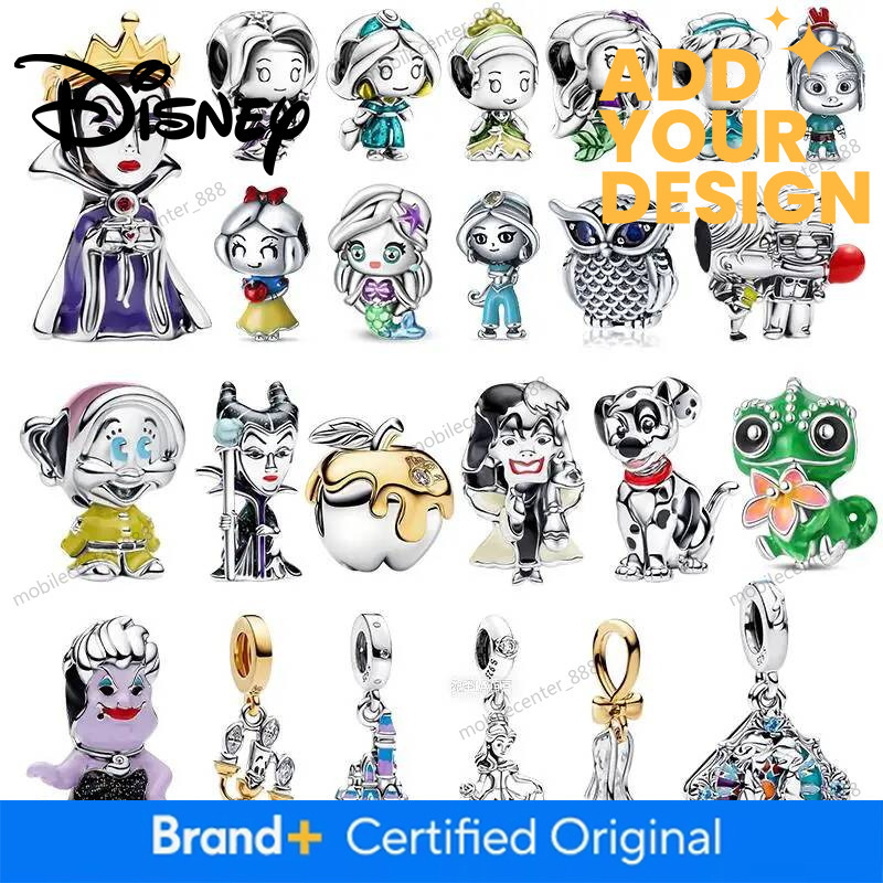 Designer Disney 2026 Disney New Chrams 925 Silver Snow White Castle Pendant, Fit Original Bracelet, Female DIY Birthday Party Jewelry Gifts For Luxu
