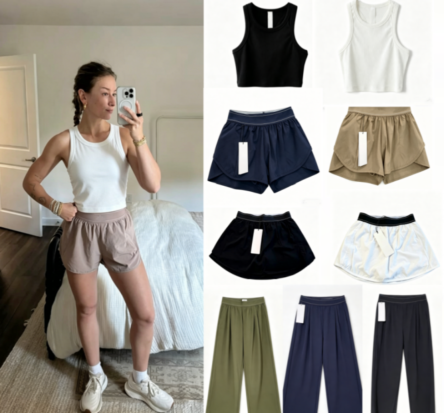 2026 New Designer Yoga Tanks Top Short Pants Gym Padded Vest Sets Clothes Women Tennis Skirt Sports Bra Free Shipping